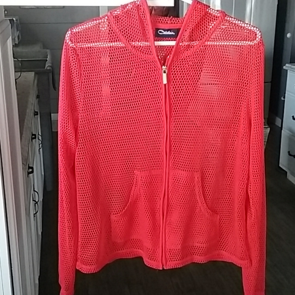 CATALINA bathing suit cover up jacket sz L